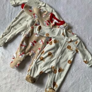 Carter's Cream and Red Festive Footies